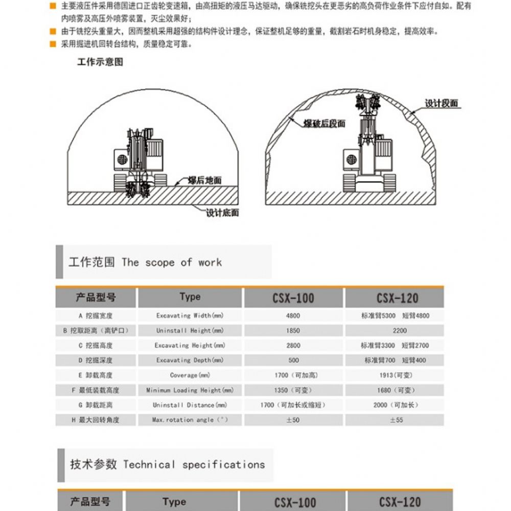 CSX-120型銑挖掘進(jìn)機(jī)